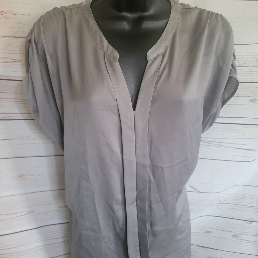 LOFT Gray Button Blouse
